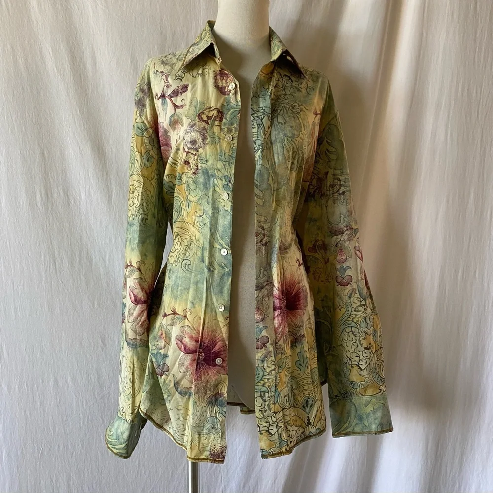 Indigo Palms Spring/Fall Button Down - Picture 1 of 8